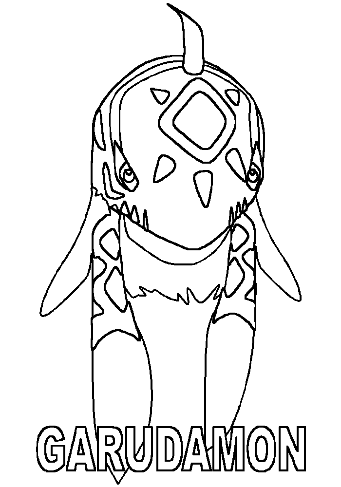 Disegno di Garudamon Digimon da colorare