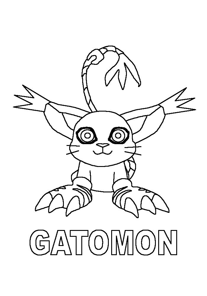 Disegno di Gatomon Digimon da colorare