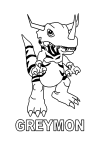 Disegno di Digimon Greymon da colorare