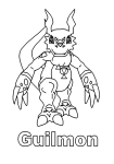 Guilmon Digimon coloring page