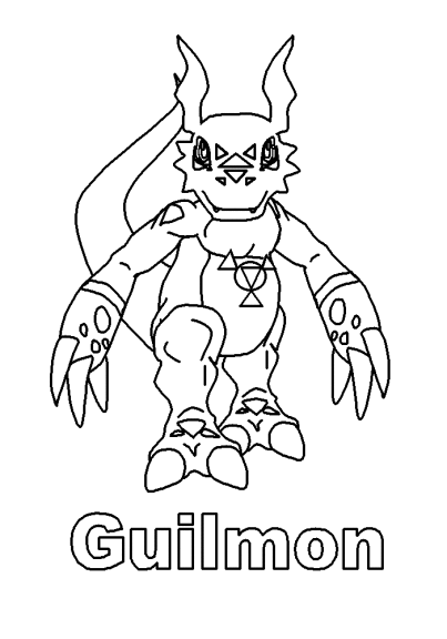 Coloriage Guilmon Digimon
