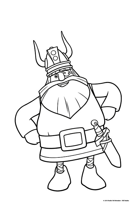 Coloriage Halvar Vic le viking