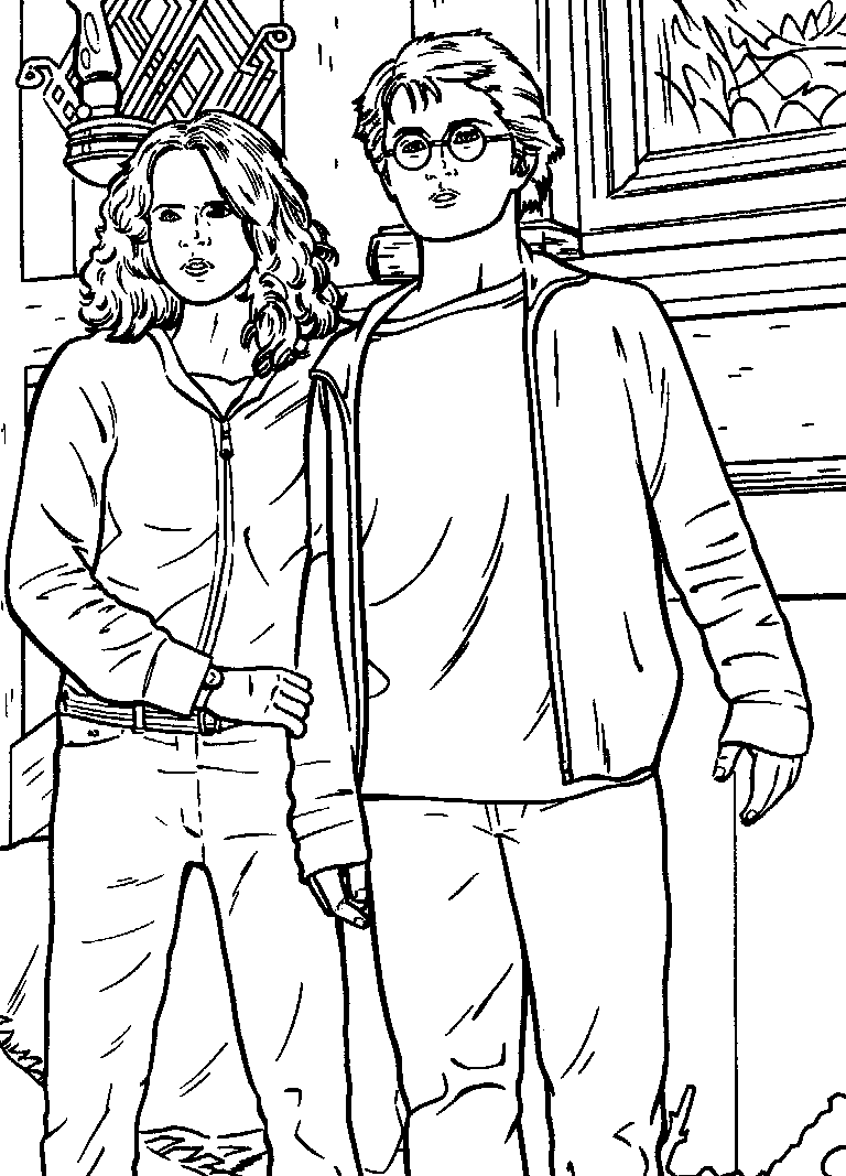 Harry Potter And Hermione coloring page