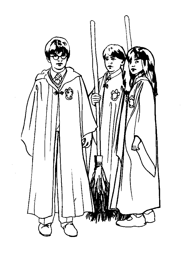 Harry Potter And His Friends coloring page
