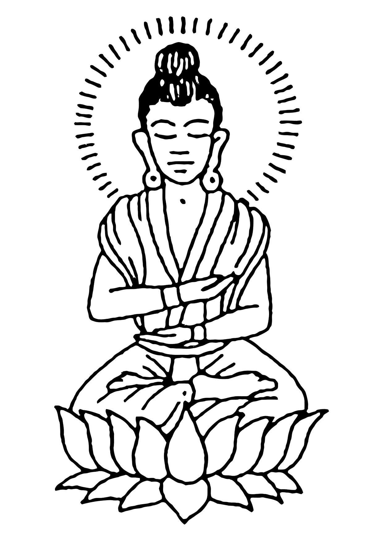 The Buddha coloring page