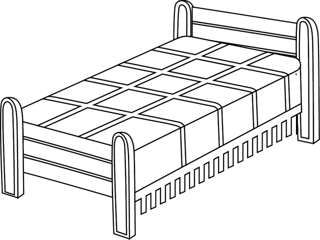 Bed coloring page
