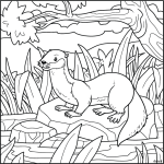 Otter coloring page