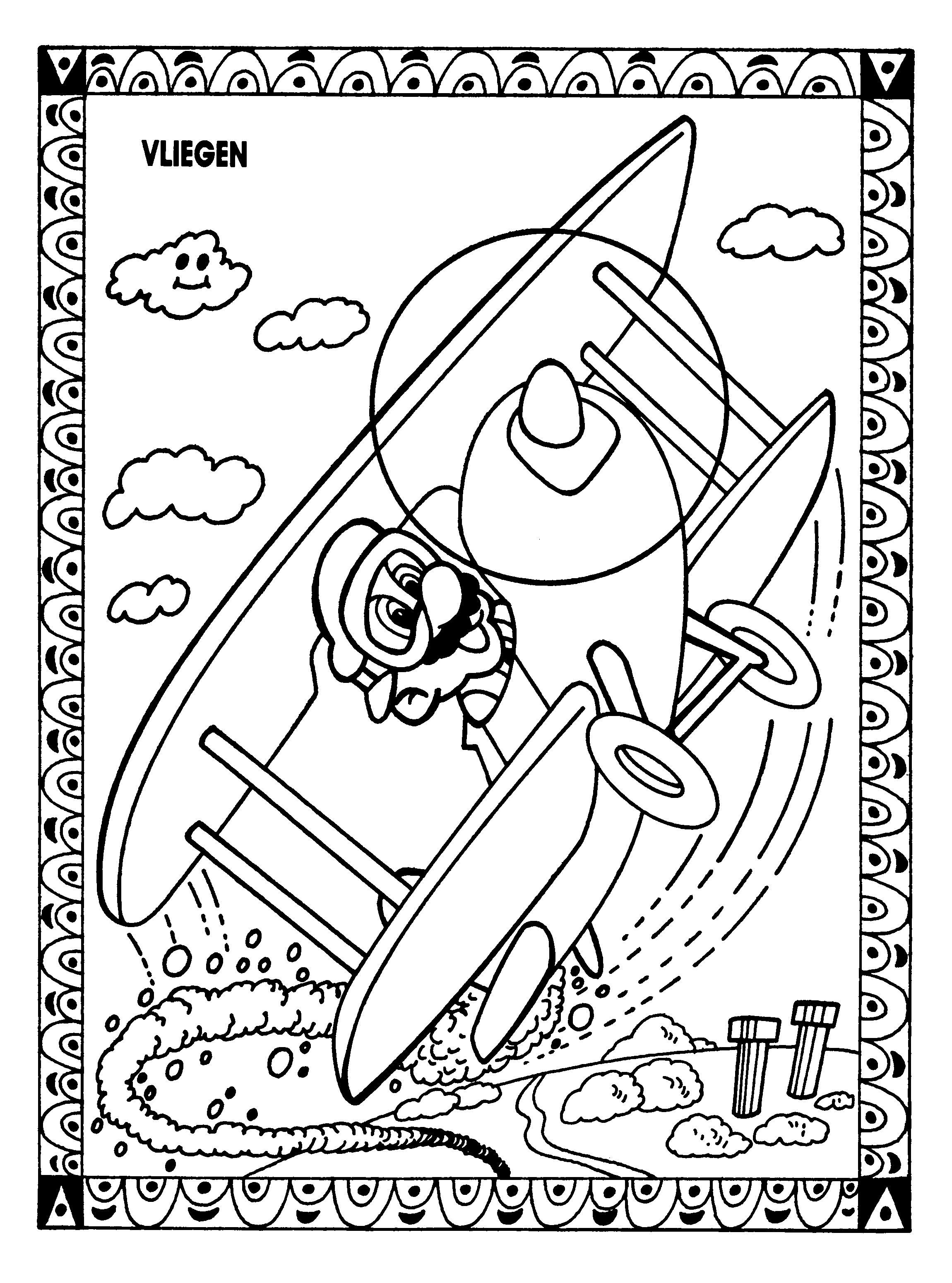 Mario On A Plane coloring page