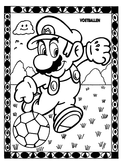 Coloriage Mario football