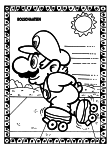 Disegno di Mario va sui pattini a rotelle da colorare