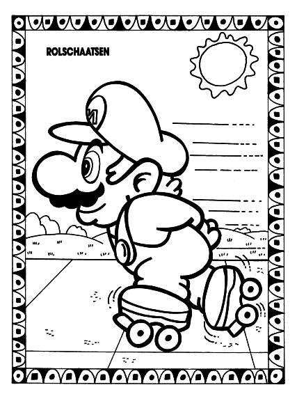 Coloriage Mario rollers