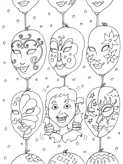 Italian Mask coloring page