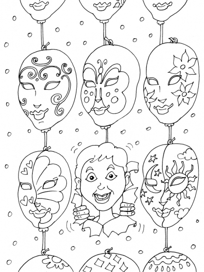 Coloriage masque Italien