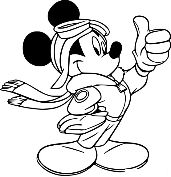 Coloriage Mickey aviateur