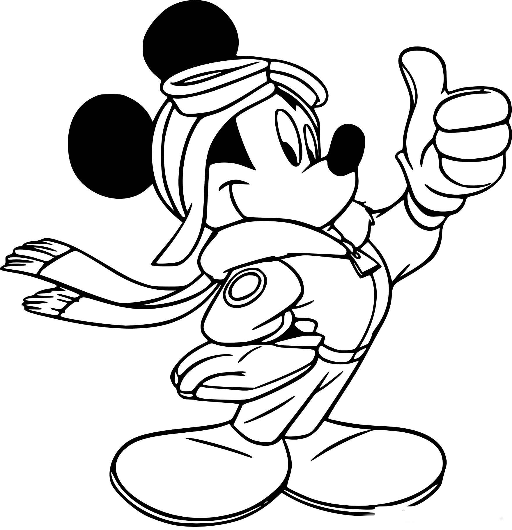 Coloriage Mickey aviateur