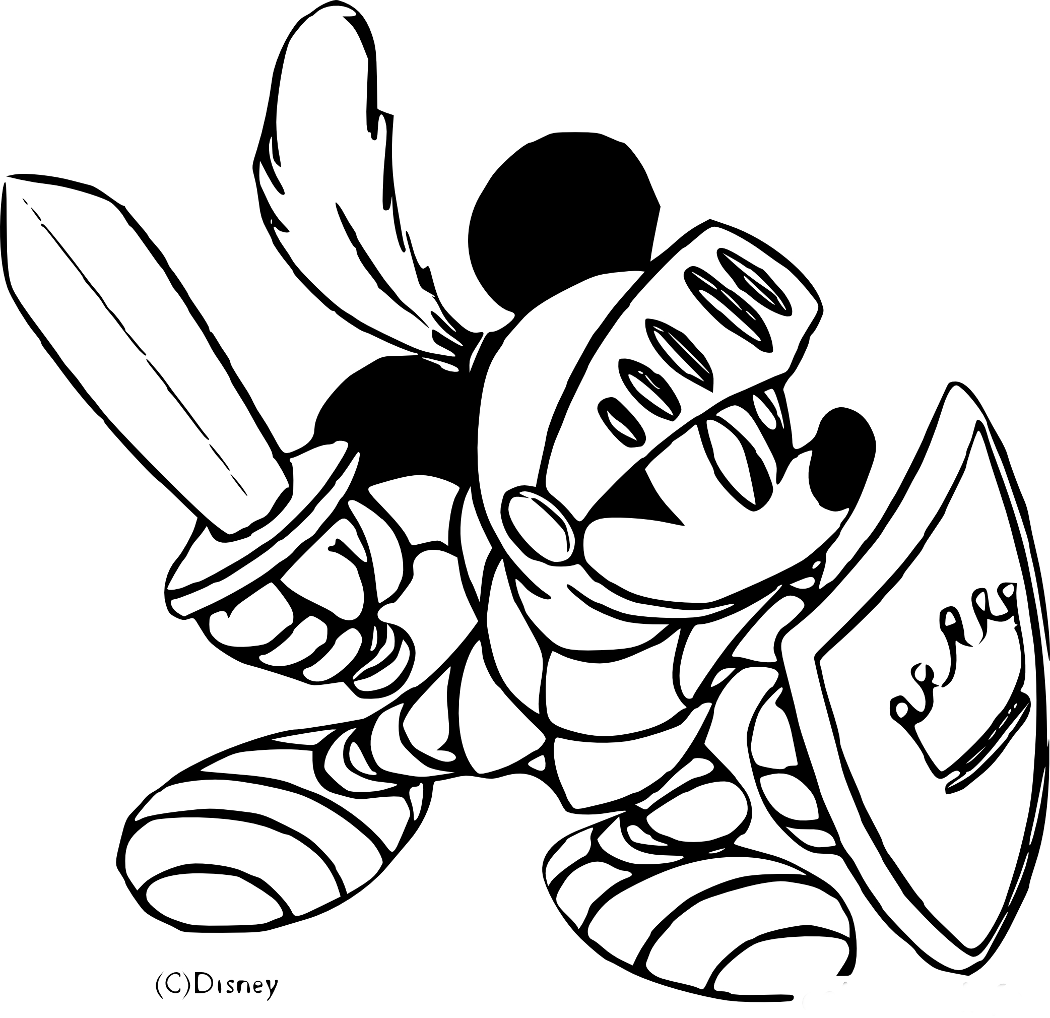 Coloriage Mickey chevalier