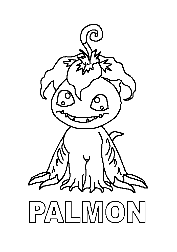 Disegno di Digimon Palmon da colorare