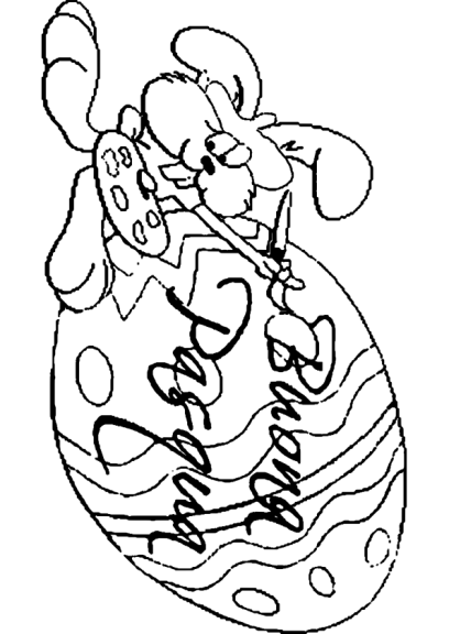 Coloriage Paques lapin