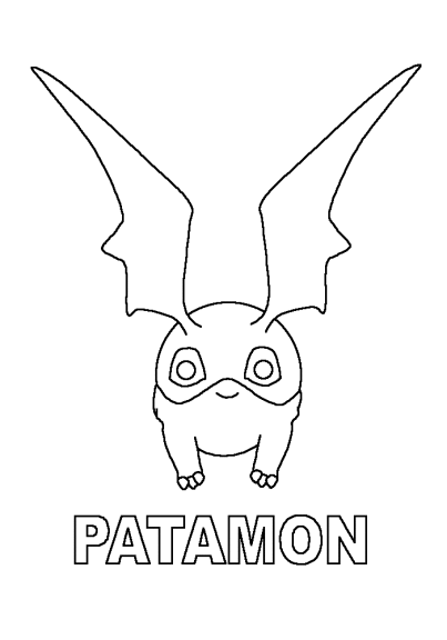Patamon Digimon coloring page