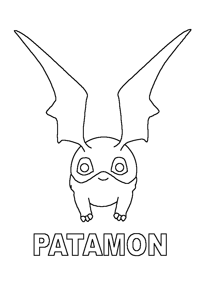 Patamon Digimon coloring page