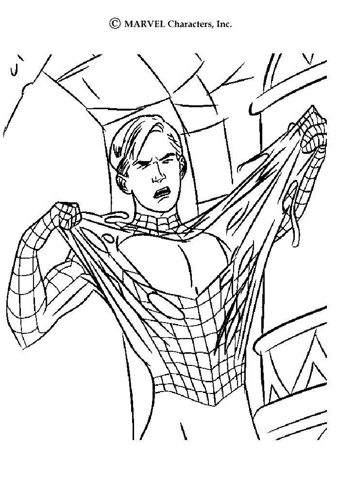Peter Parker Spiderman coloring page
