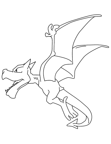 Ptera Pokemon coloring page