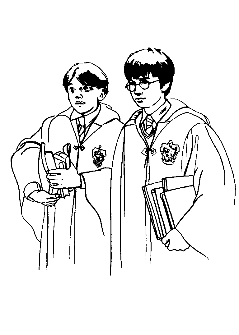 Disegno di Ron e Harry da colorare