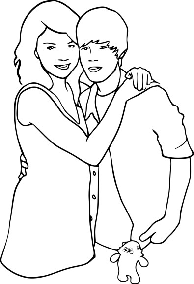 Selena Gomez And Justin Bieber coloring page