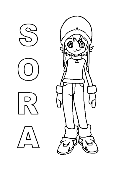 Coloriage Sora Digimon