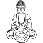 Coloriage statue Bouddha