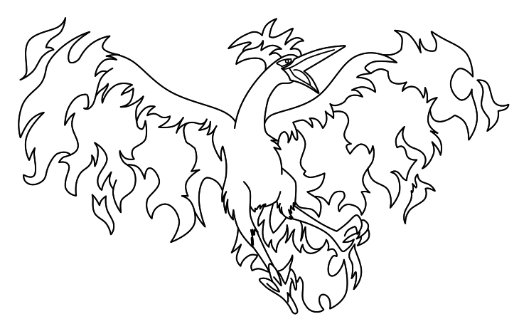 Moltres Pokemon coloring page