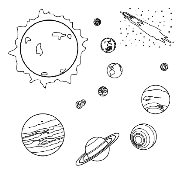 Solar System coloring page