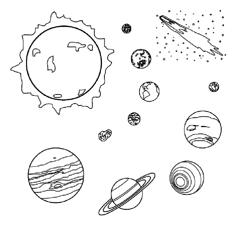 Solar System coloring page