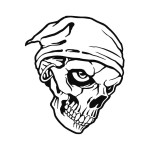 Caribbean Pirate Skull And Crossbones coloring page