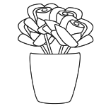 Coloriage vase de fleurs