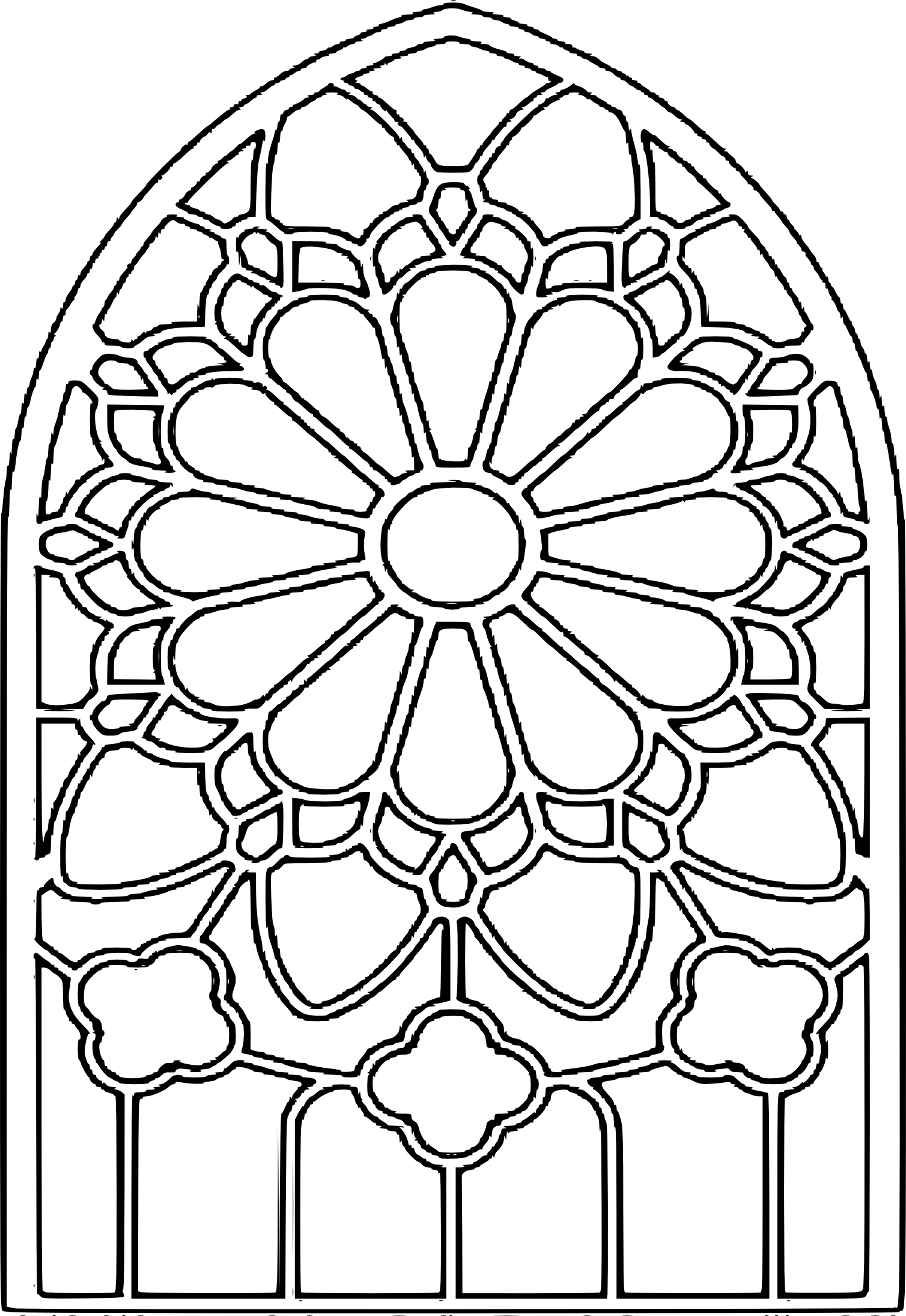 Stained Glass Of Cathedral coloring page