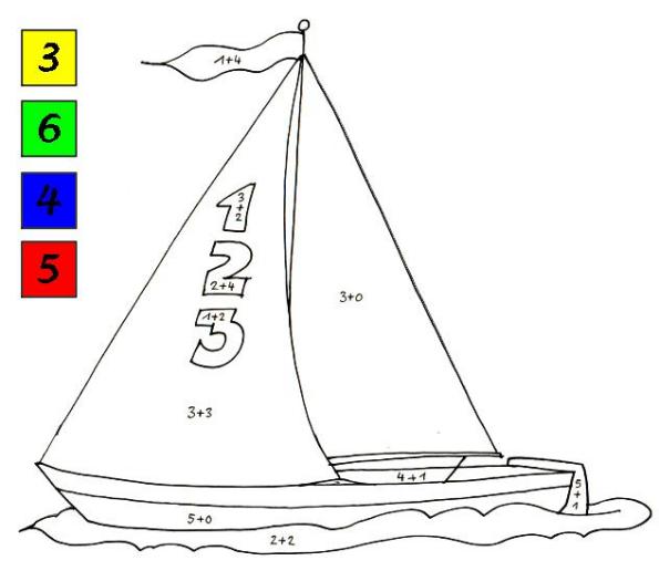 Disegno di Barca a vela magica da colorare