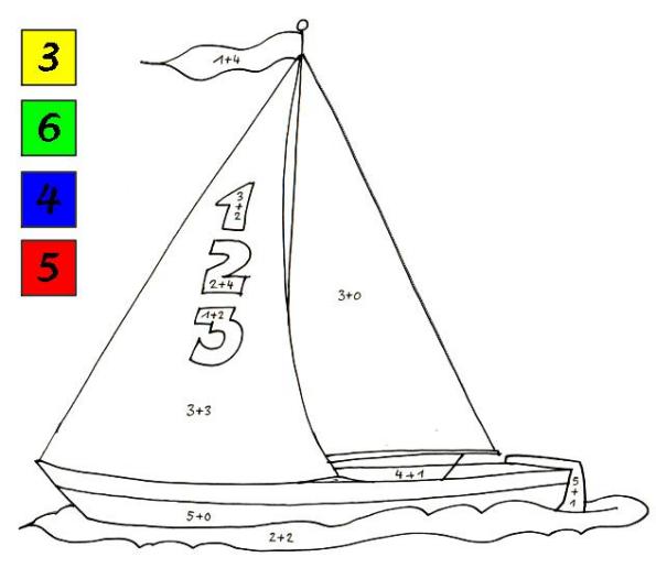 Coloriage voilier magique