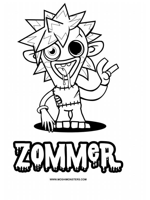 Disegno di Zommer Moshi Monsters da colorare