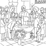 Baptism drawing and coloring page