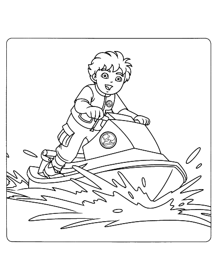 Go Diego drawing and coloring page