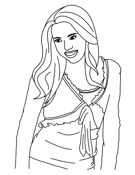 Hannah Montana drawing and coloring page