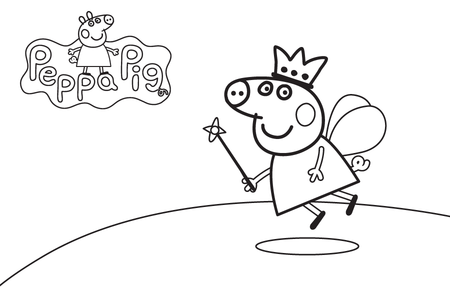 Peppa Pig drawing and coloring page