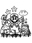 Super Mario Bros drawing and coloring page