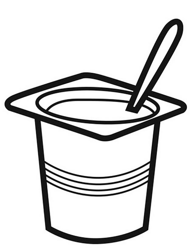 Yogurt drawing and coloring page