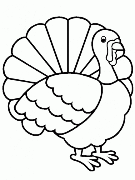 Turkey drawing and coloring page