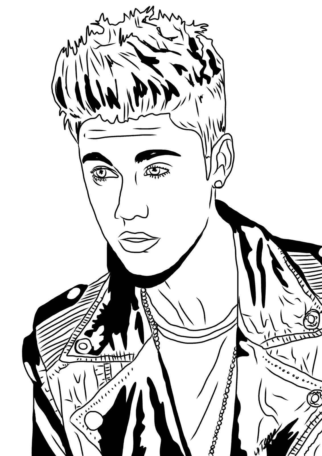 Justin Bieber Free coloring page