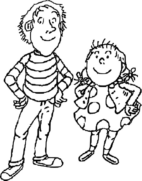 Tom Tom And Nana Free coloring page