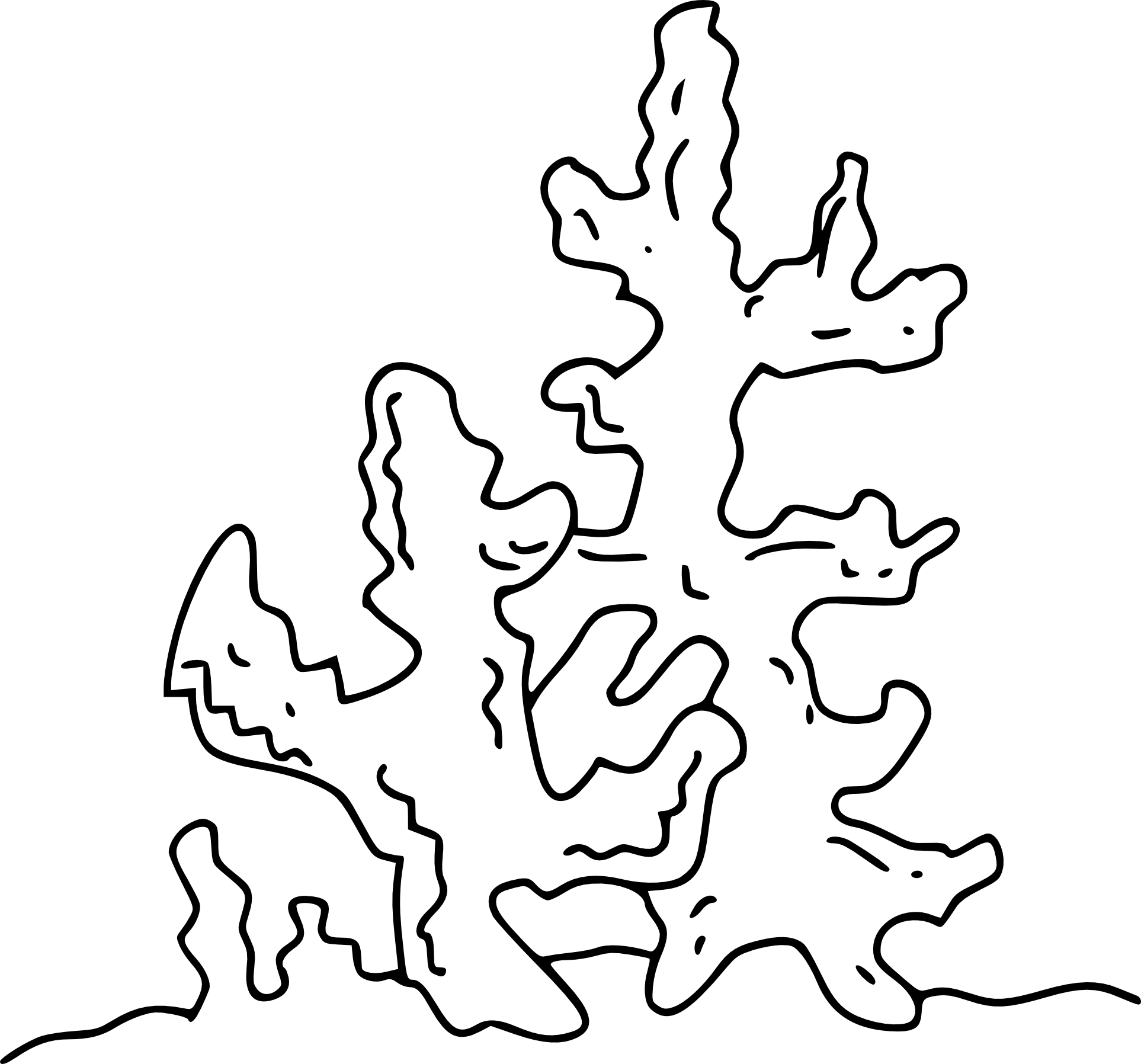 Seaweed drawing and coloring page