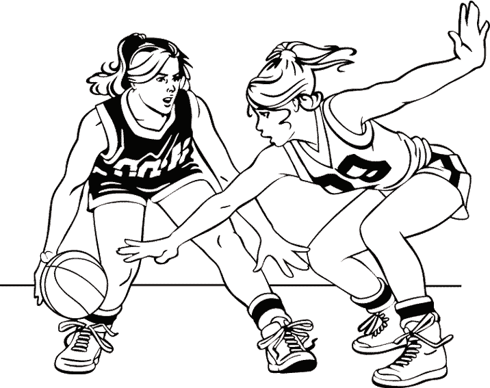 Coloriage basketball feminin